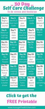 Image result for 30-Day Self-Care Challenge Printable