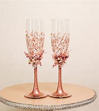 Image result for Rose Gold Champagne Flutes Wedding