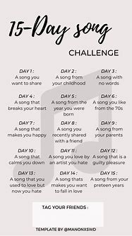 Image result for Song Challenge Printable