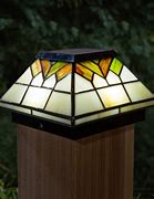 Image result for Stained Glass Solar Post Cap Lights