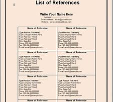 Image result for Free Reference List Template Word