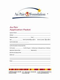 Image result for AU Pair Application Form