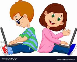 Image result for Student with Laptop Cartoon