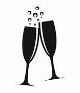 Image result for Black and White Champagne Bottle Flutes Clip Art