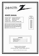 Image result for Zenith Universal Remote Control Manual