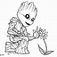 Image result for Baby Groot Black and White