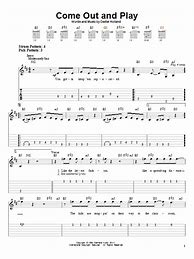 Image result for Come Out and Play Guitar Tab