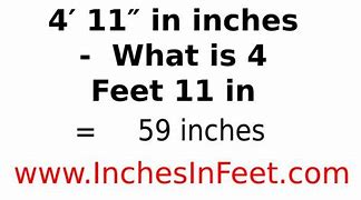 Image result for 4 Foot 11 in Inches