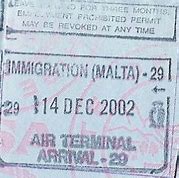 Image result for Malta Visa Stamp