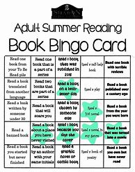 Image result for Reading Bingo Cards