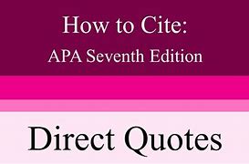 Image result for APA Direct Quote Example