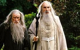 Image result for Gandalf the White and Saruman