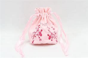 Image result for Cotton Pink Drawstring Bags