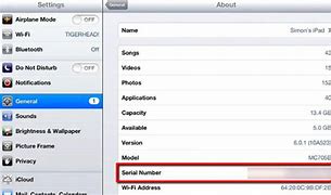 Image result for iPad 3rd Gen Serial Number Example