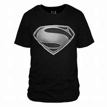 Image result for Black Superman T-Shirt with White Logo