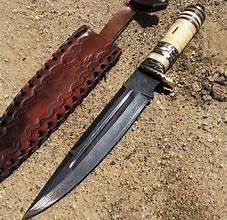 Image result for Handmade Fixed Blade Knives Bone Handle