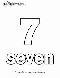 Image result for Number Seven Drawing to Colour