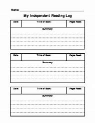 Image result for Independent Reading Log Printable