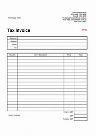 Image result for Blank Tax Invoice