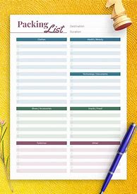 Image result for Printable Travel Packing List Template Free