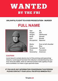 Image result for FBI Most Wanted Template