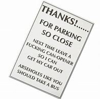 Image result for Rude Parking Notes