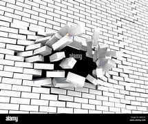 Image result for 3D White Character Breaking Brick Wall with Books