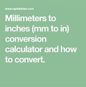 Image result for Conversion Chart mm to Inches Ruler