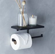 Image result for Black Toilet Roll Holder with Shelf