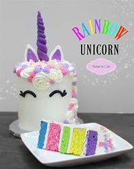 Image result for Cake with Unicorn Kids Rainbow