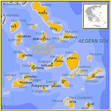 Image result for Cyclades Islands Greece Map