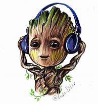 Image result for Baby Groot with Headphones