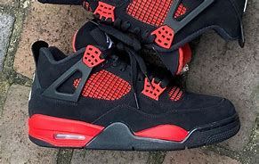 Image result for Jordan 4S Black and Red