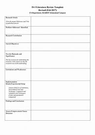 Image result for Literature Review Template