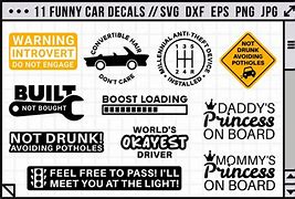 Image result for Funny Car Decals SVG