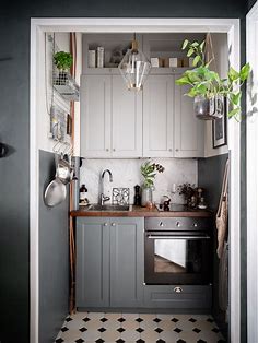 Historiska hem | Small apartment kitchen, Tiny kitchen design, Tiny house kitchen