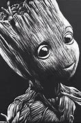 Image result for Baby Groot Black and White