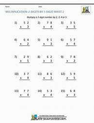 Image result for 2 Digit Multiplication Worksheets