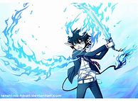Image result for Anime Boy Blue Fire