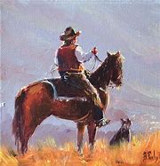 Image result for Cowboy and Dog Painting