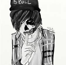 Image result for Skull Anime Boy Drawing
