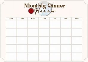 Image result for Printable Monthly Menu Planner Template
