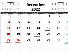 Image result for Calendar for December 2022