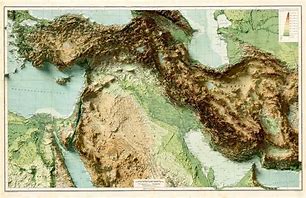 Image result for Relief Map of Middle East Africa