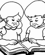 Image result for Child Reading Clip Art Black and White
