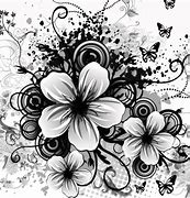 Image result for Black and White Flower Wallpaper Anime