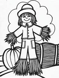 Image result for Simple Scarecrow Coloring Page