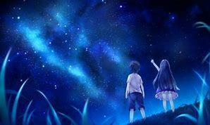 Image result for Anime Couple Night Sky