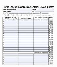 Image result for Little League Baseball Roster Template