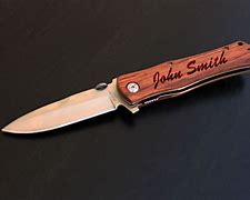 Image result for Personalized Pocket Knife Wood Handle